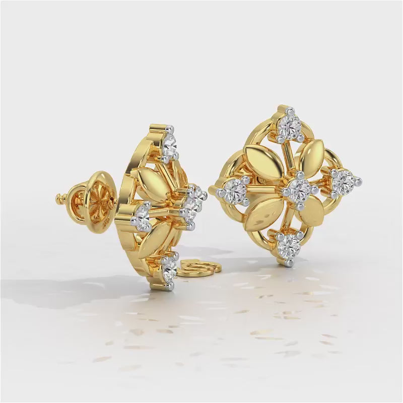 Elegant Silver Earrings - Yellow Gold Video
