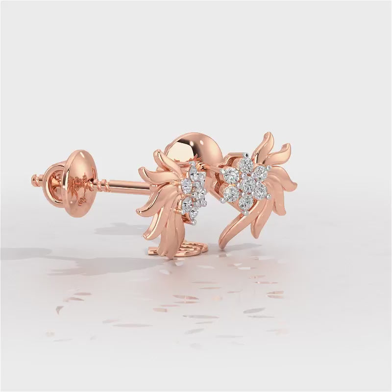 Refined Reflections Silver Stud Earrings - Rose Gold Video
