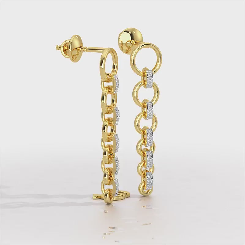 Captivating Crescendo Silver Stud Earrings - Yellow Gold Video