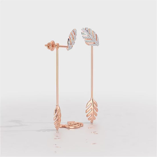 Regal Resplendence Silver Drop Earrings - Rose Gold Video