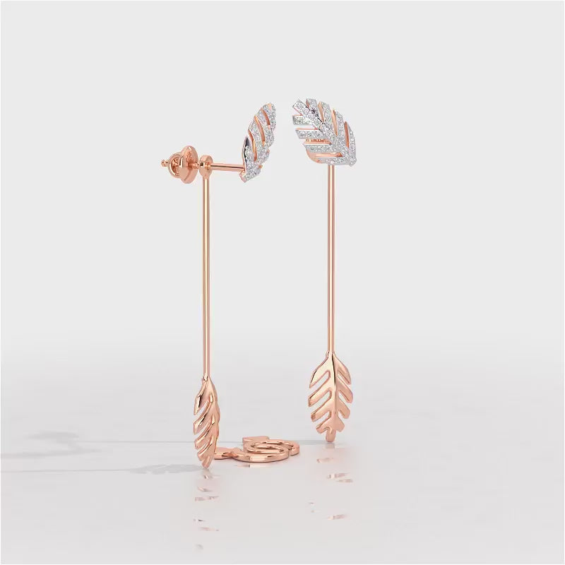 Regal Resplendence Silver Drop Earrings - Rose Gold Video