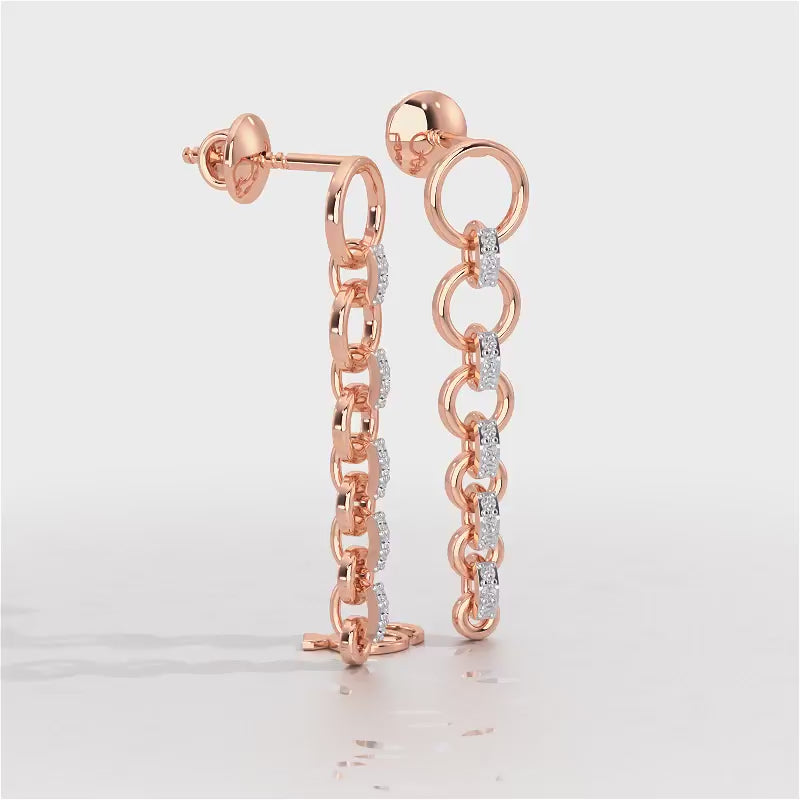 Captivating Crescendo Silver Stud Earrings - Rose Gold Video