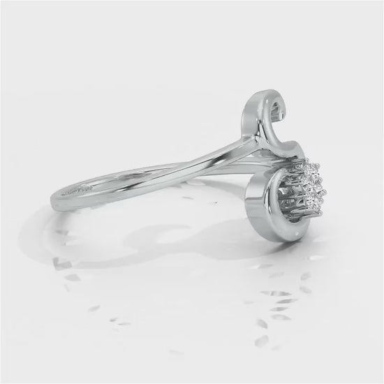 Flora S Silver Ring - White Gold Video