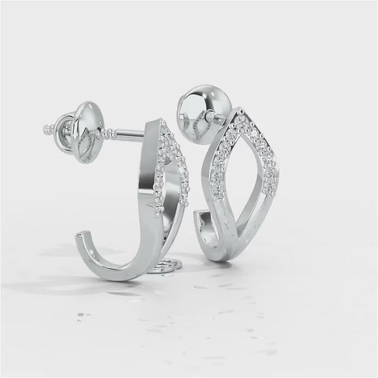 Dew Drips Silver Bali Earrings - White Gold Video