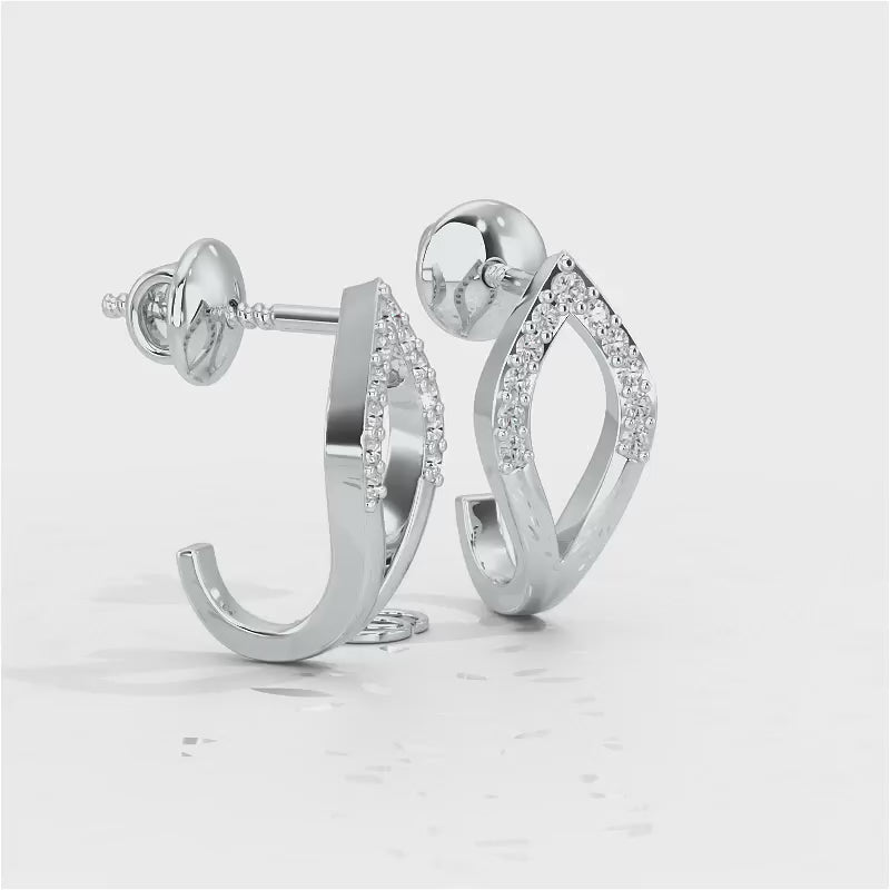 Dew Drips Silver Bali Earrings - White Gold Video