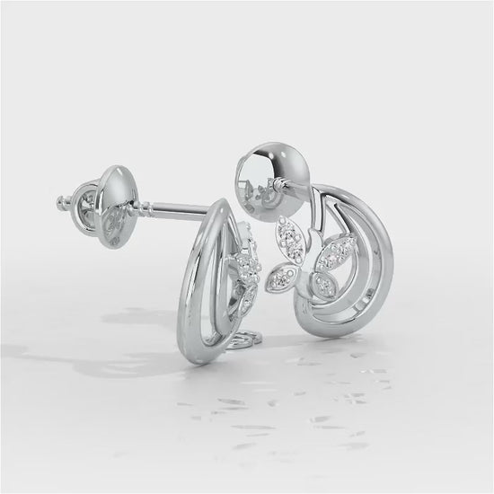 Radiant Reverence Silver Stud Earrings - White Gold Video