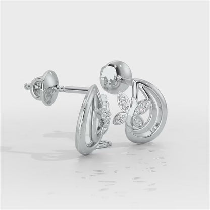 Radiant Reverence Silver Stud Earrings - White Gold Video