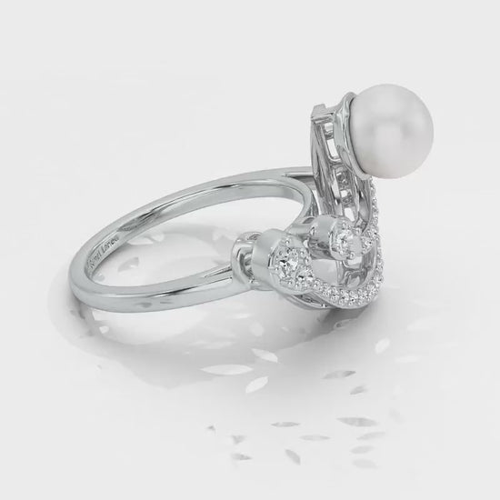 Regalia Silver Pearl Ring - White Gold Video