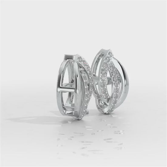 Dazzling Divinity Silver Stud Earrings - White Gold Video