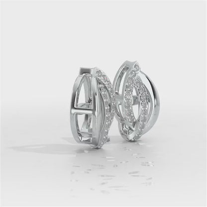 Dazzling Divinity Silver Stud Earrings - White Gold Video