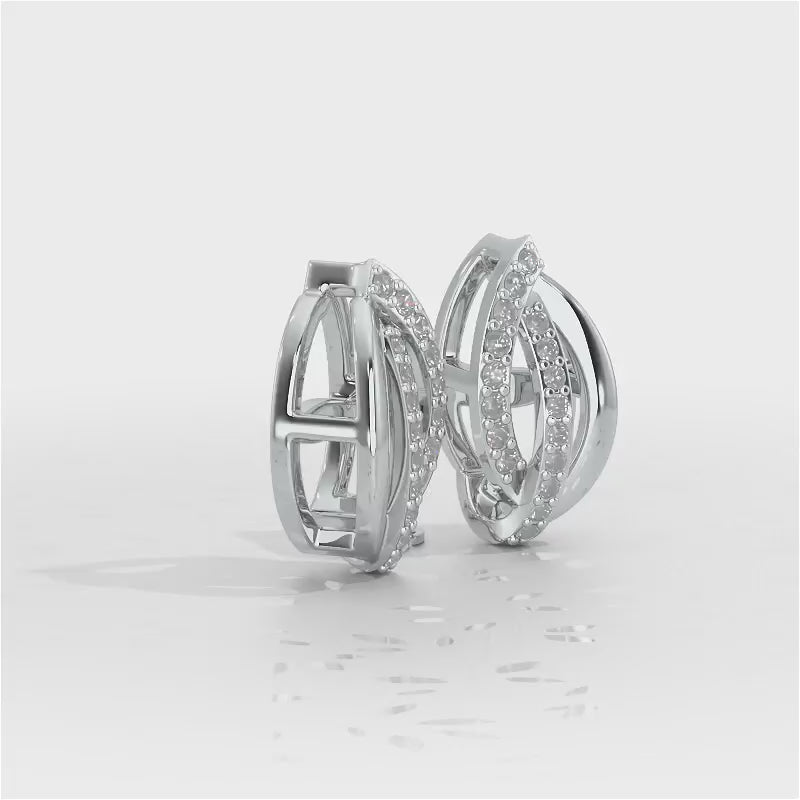 Dazzling Divinity Silver Stud Earrings - White Gold Video