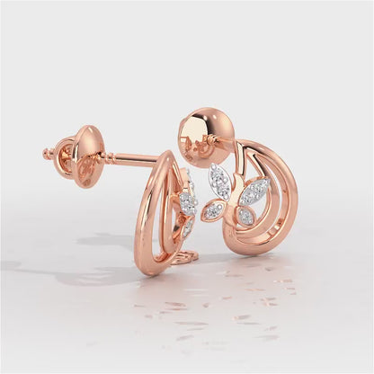 Radiant Reverence Silver Stud Earrings - Rose Gold Video