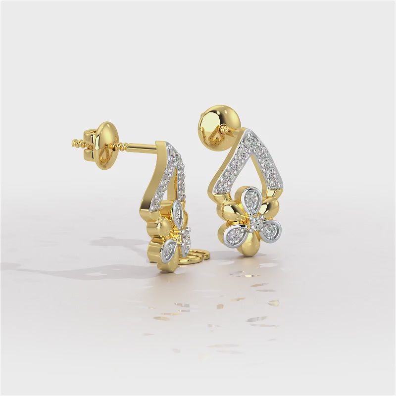 Petal Perfection Silver Earrings - Yellow Gold Video