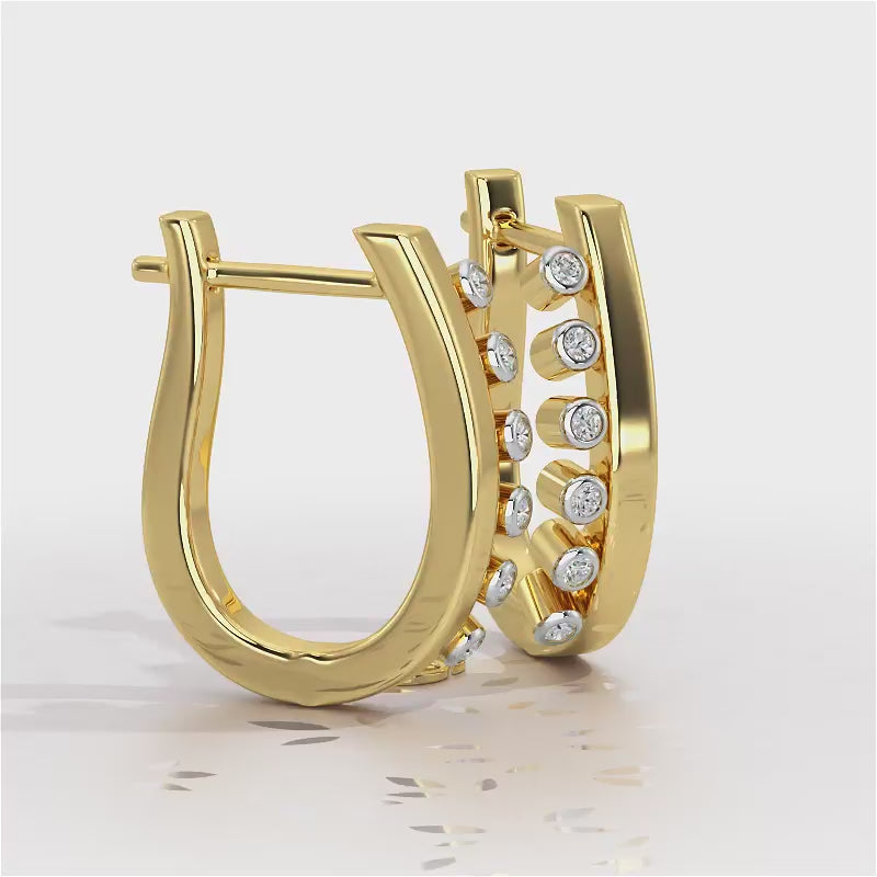 Graceful Glimmer Silver Stud Earrings - Yellow Gold Video