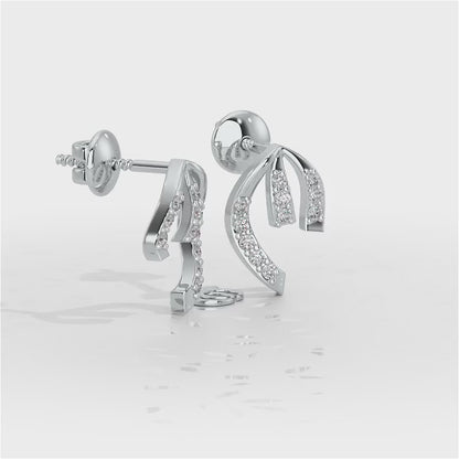 Leaf of Light Silver Earrings - White Gold Video