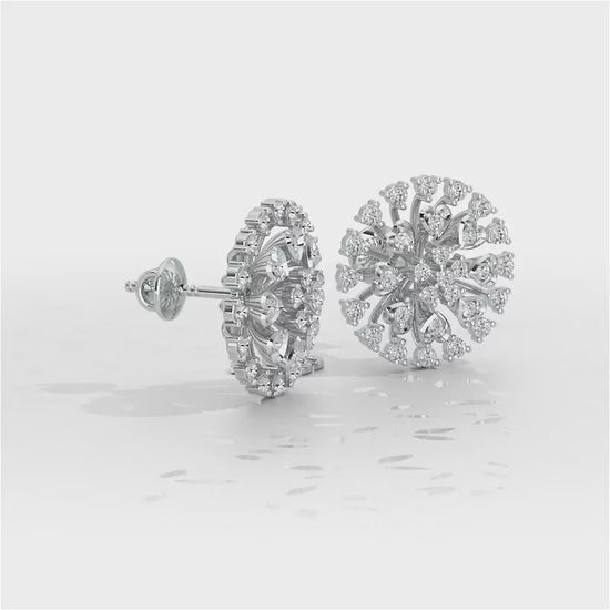 Gilded Grace Silver Earrings - White Gold Video