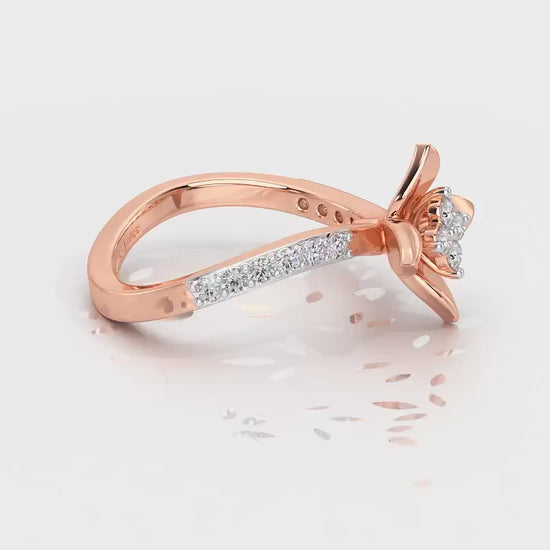 Rustic Bloom Silver Ring - Rose Gold Video