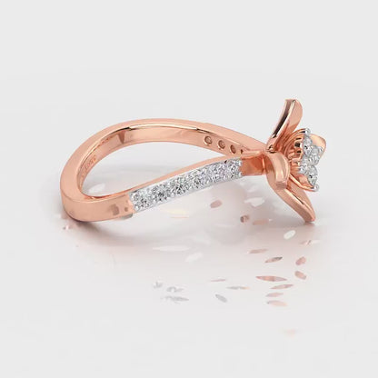 Rustic Bloom Silver Ring - Rose Gold Video