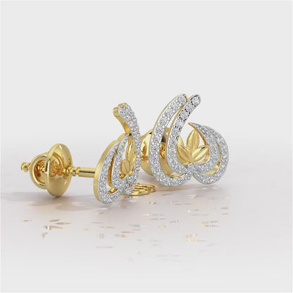 Ethereal Enigma Silver Stud Earrings - Yellow Gold Video