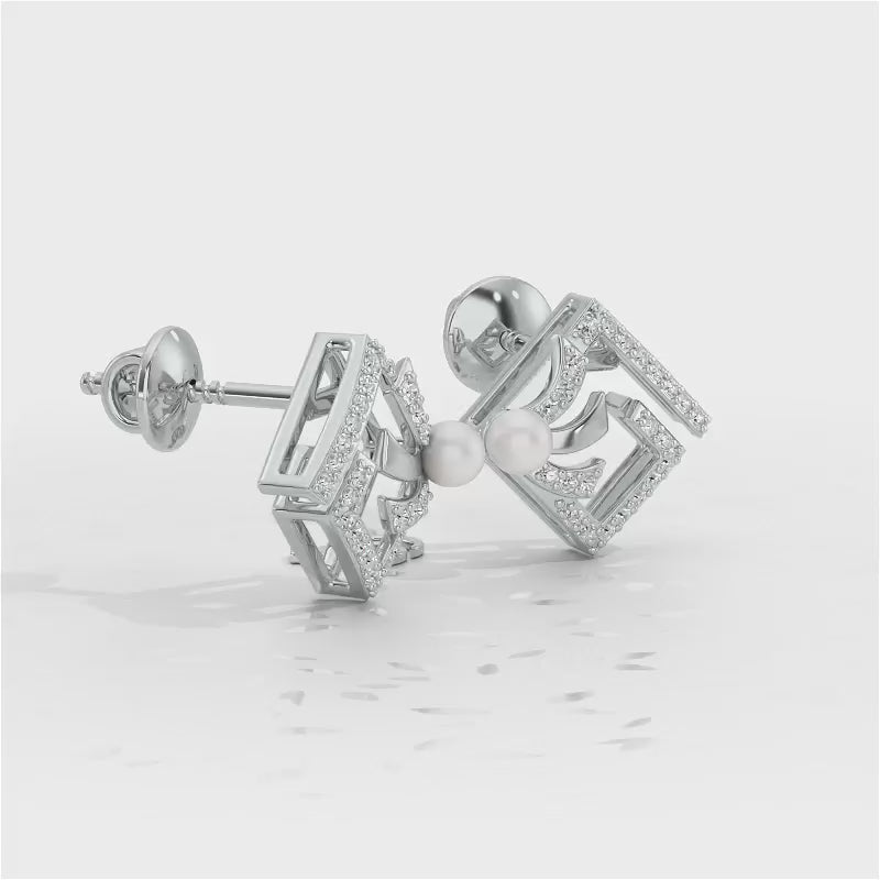 Spinguard Silver Pearl Earrings - White Gold Video