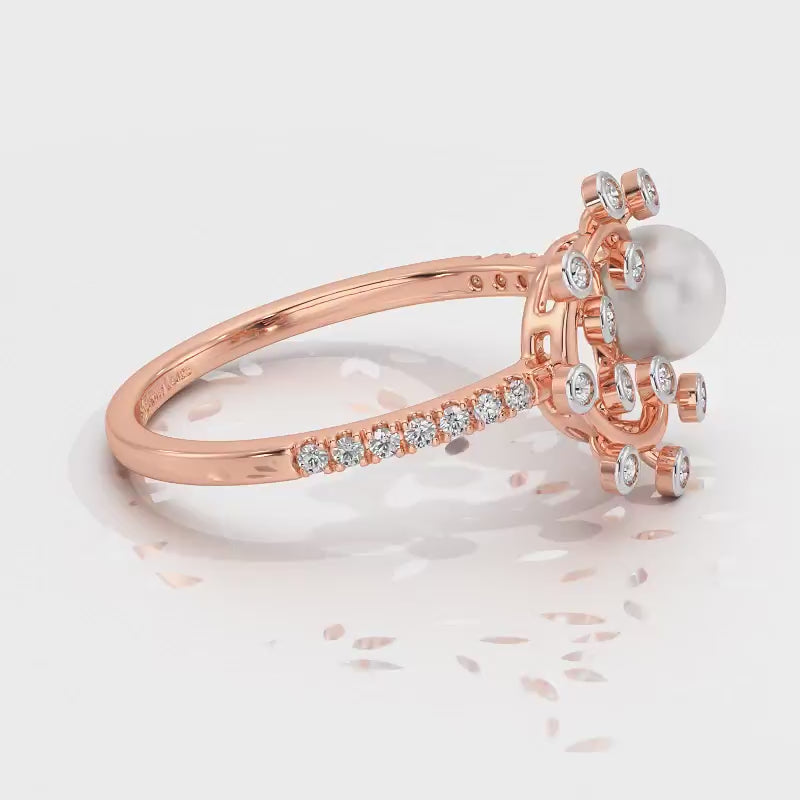 Shinwise Silver Pearl Ring - Rose Gold Video