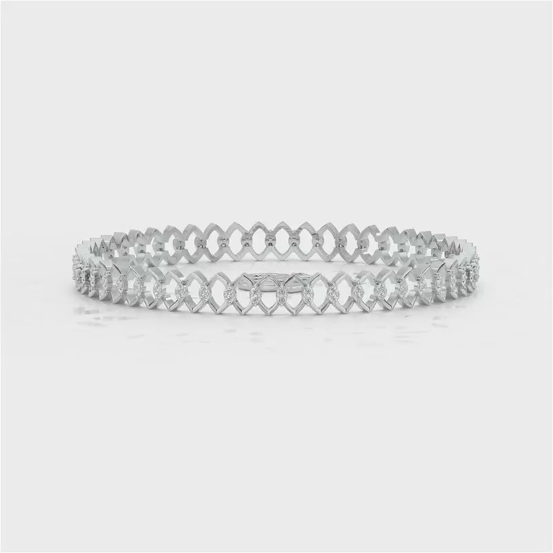 Etonnante Silver Bangle - White Gold Video