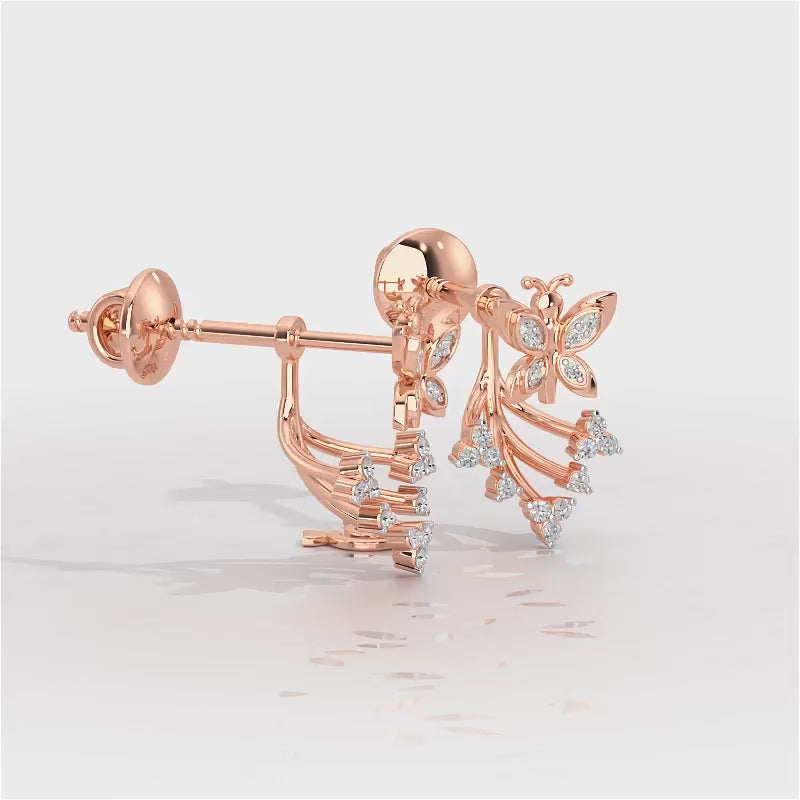 Precious Purity Silver Stud Earrings - Rose Gold Video