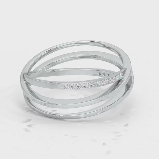 Criss-Cross Silver Ring - White Gold Video