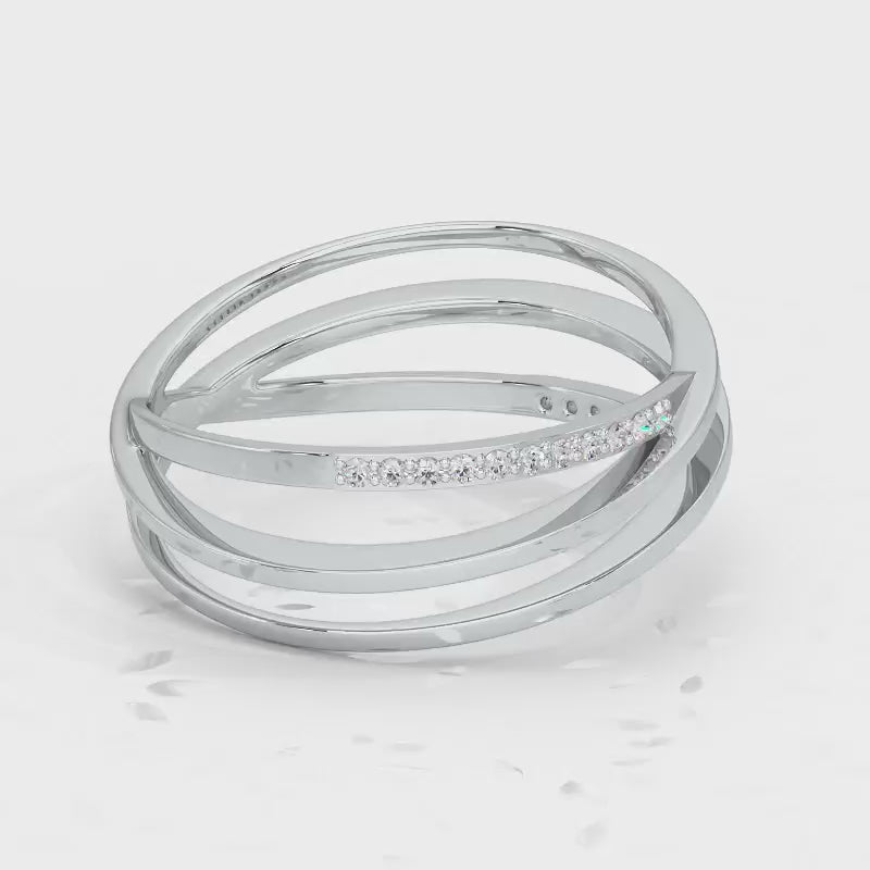 Criss-Cross Silver Ring - White Gold Video