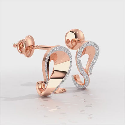 Angelic Allure Silver Stud Earrings - Rose Gold Video
