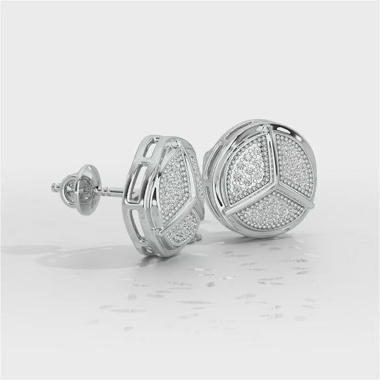 Pinwheel Bright Silver Earrings - White Gold Video
