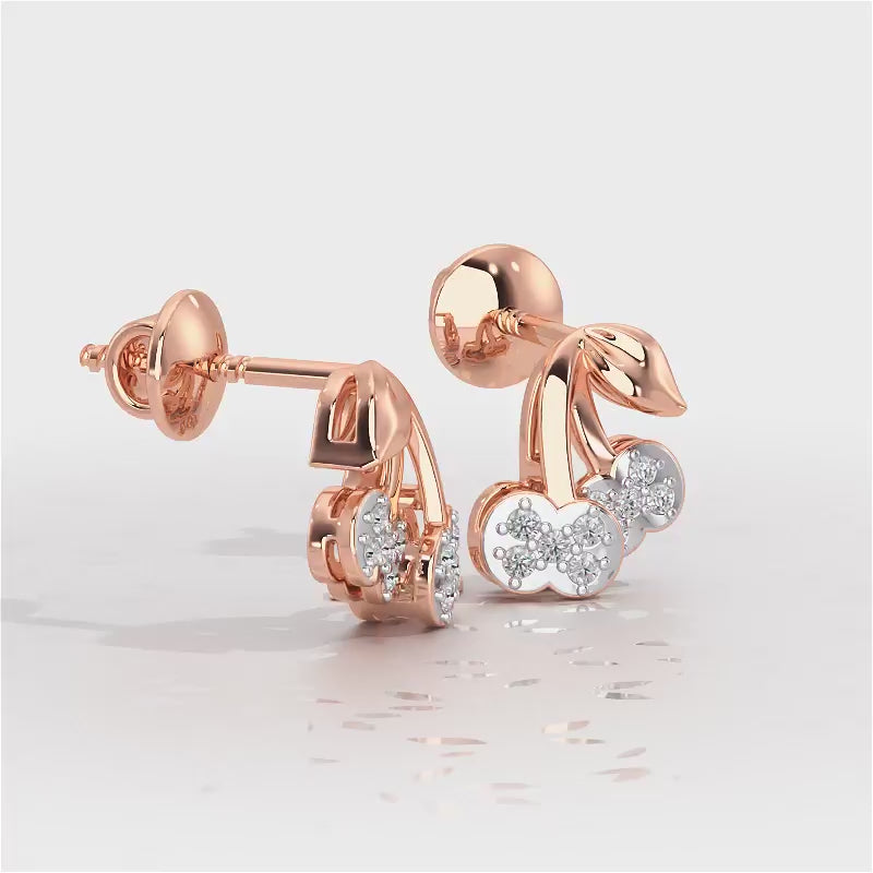 Timeless Tenderness Silver Stud Earrings - Rose Gold Video