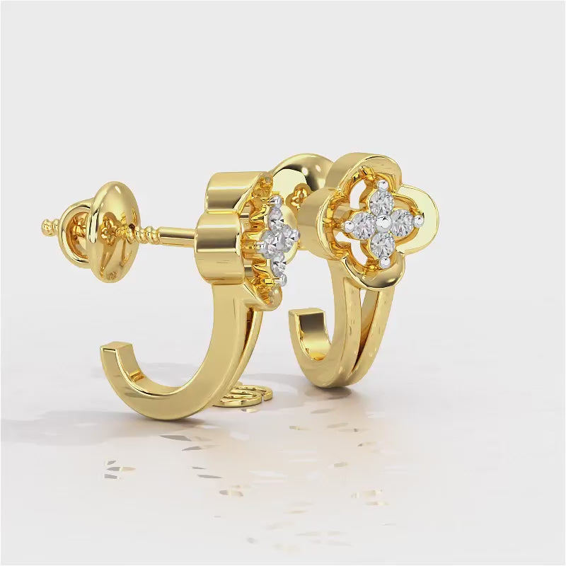 Subtle Silver Bali Earrings - Yellow Gold Video