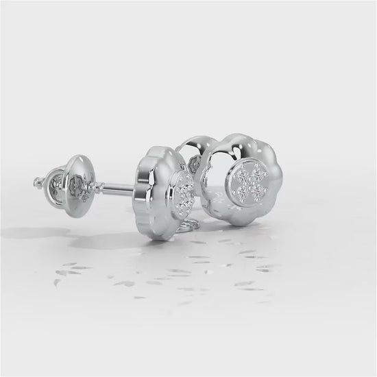 Luminous Legacy Silver Stud Earrings - White Gold Video