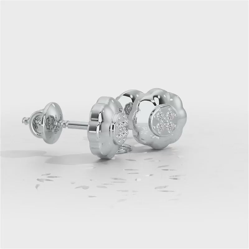 Luminous Legacy Silver Stud Earrings - White Gold Video