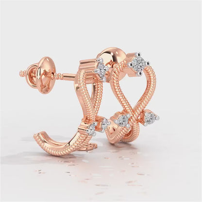 Twisted Heart Silver Bali Earrings - Rose Gold Video