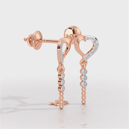 Magnificent Heart Silver Stud Earrings - Rose Gold Video