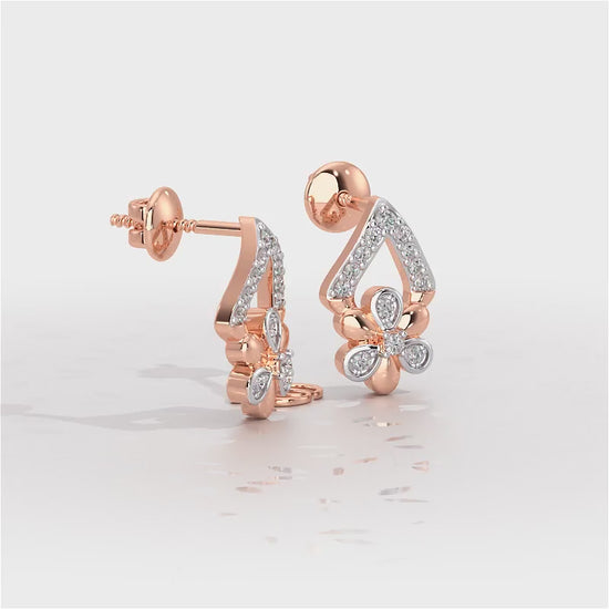 Petal Perfection Silver Earrings - Rose Gold Video