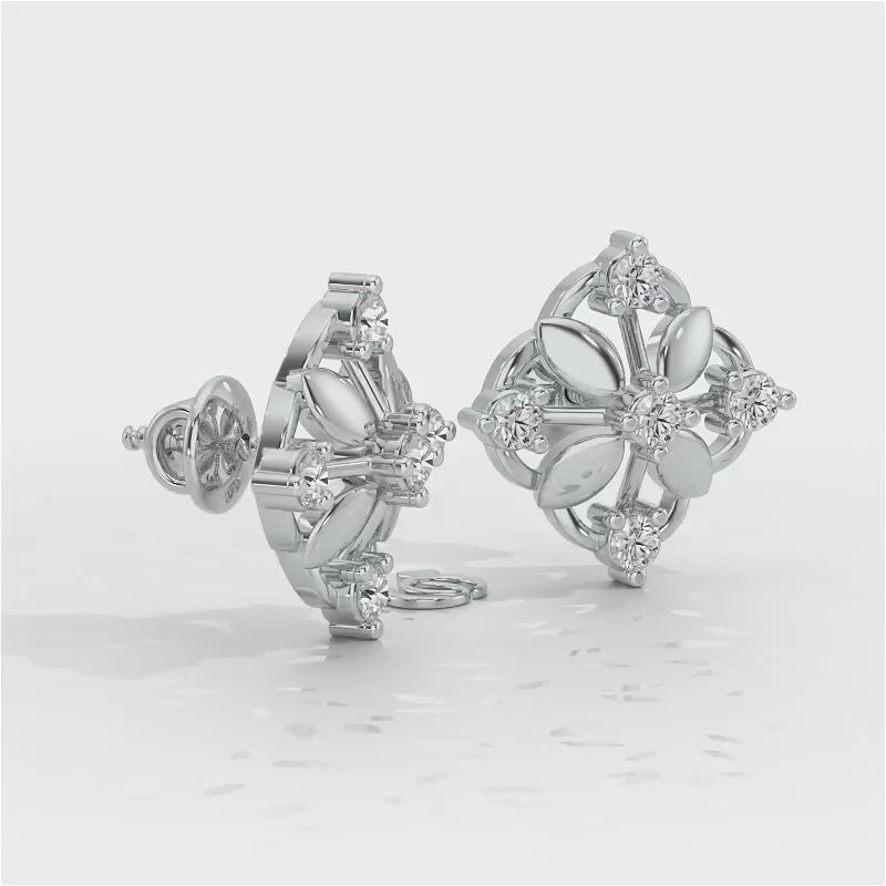 Elegant Silver Earrings - White Gold Video