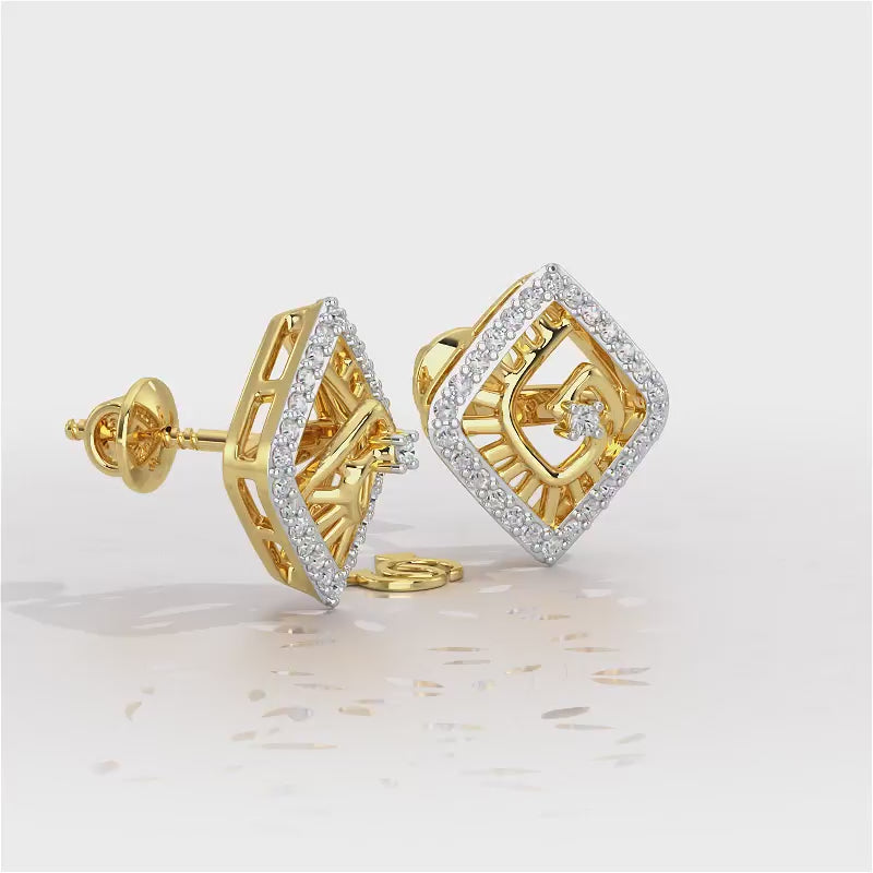 Ladder Swirl Silver Earrings - Yellow Gold Video