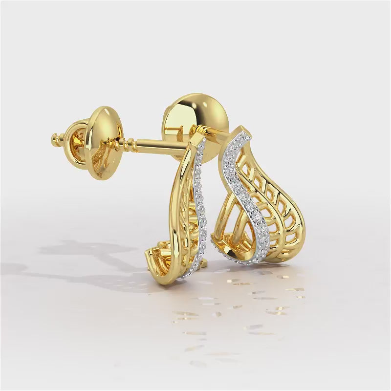 Regal Reflections Silver Stud Earrings - Yellow Gold Video