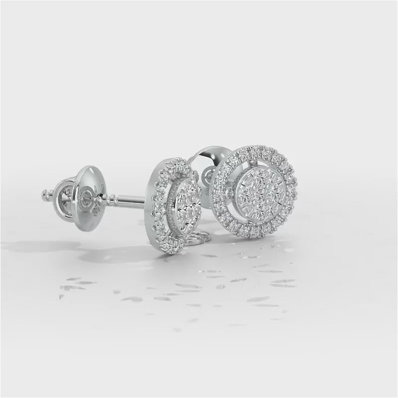 Starry King Silver Earrings - White Gold Video
