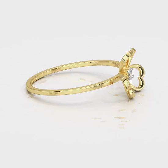 Flower Chord Silver Ring - Yellow Gold Video