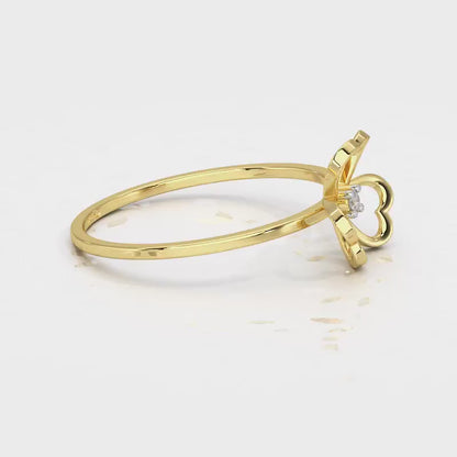 Flower Chord Silver Ring - Yellow Gold Video