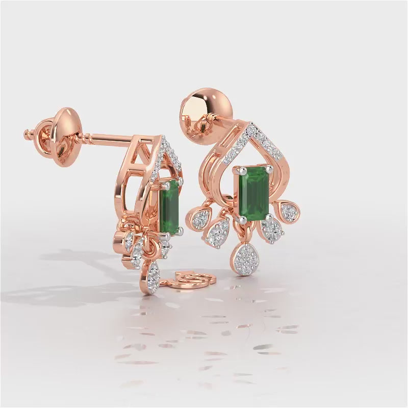 Forest Hint Silver Earrings - Rose Gold Video
