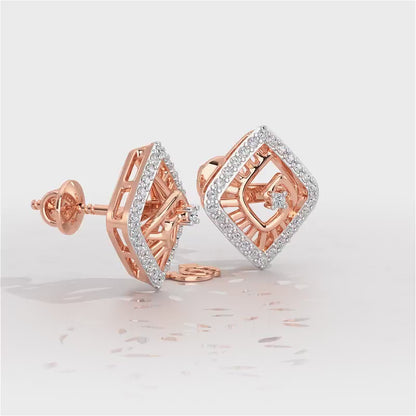 Ladder Swirl Silver Earrings - Rose Gold Video