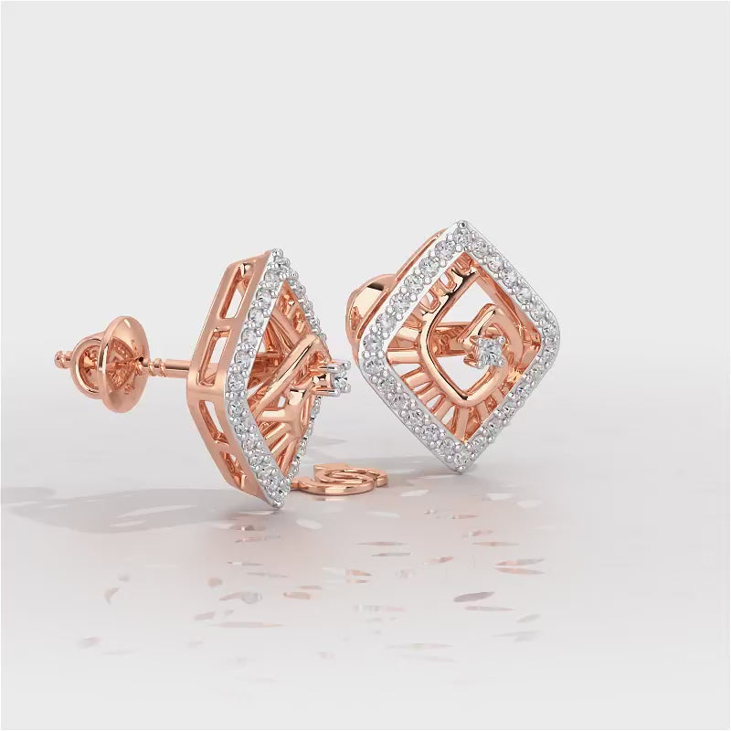 Ladder Swirl Silver Earrings - Rose Gold Video