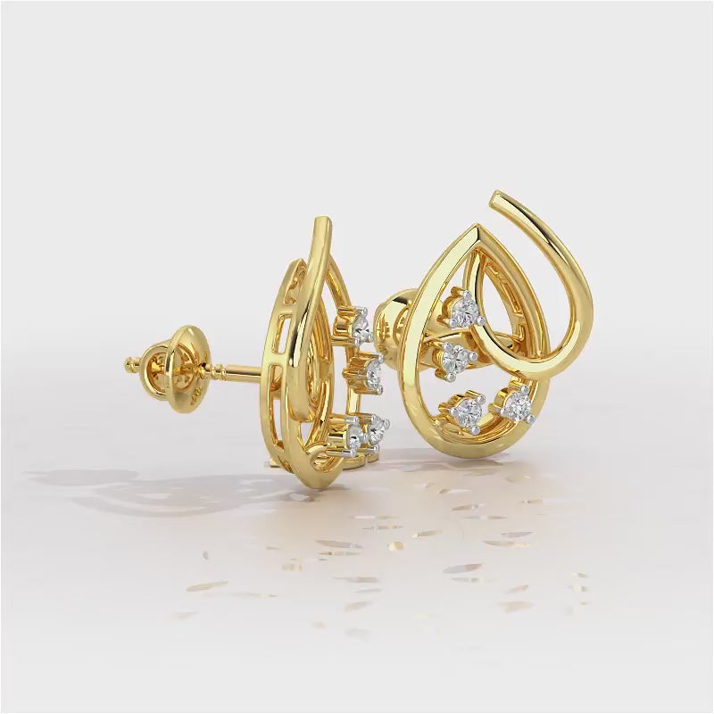 Drop Company Silver Earrings - Yellow Gold Video
