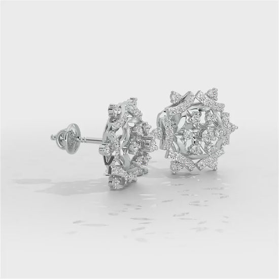 Silken Sparkle Silver Earrings - White Gold Video