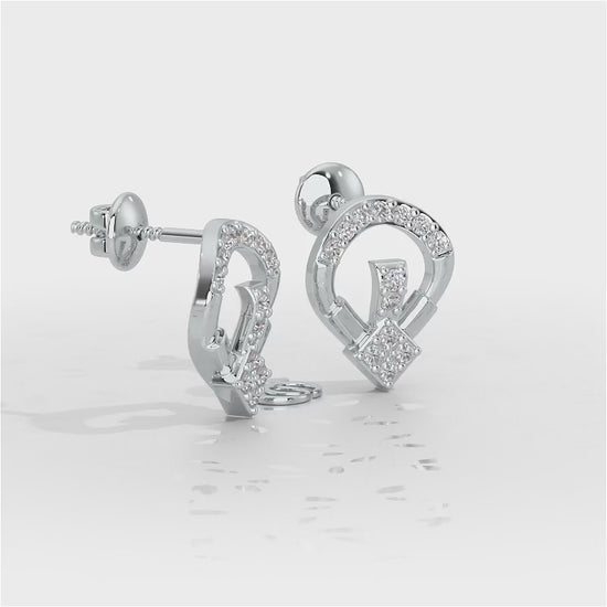 Fancy Fusion Silver Earrings - White Gold Video